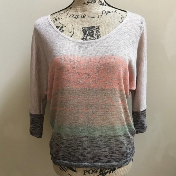 American Rag Earth Tone Scoop Neck Tee Shirt Size Medium - Picture 6 of 8